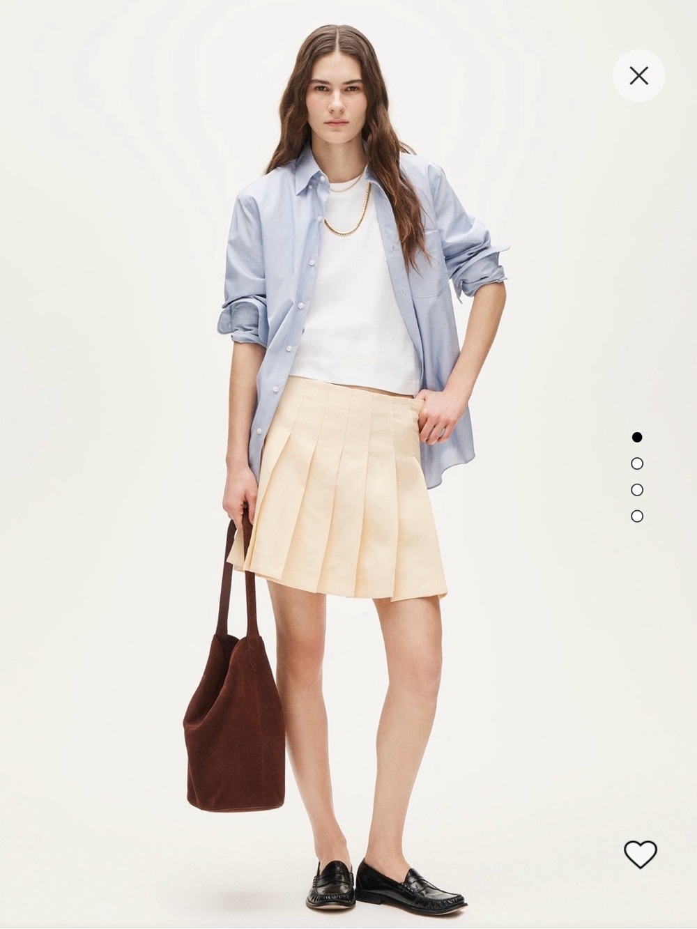 J. Crew Pleated Mini Skirt in Ivory